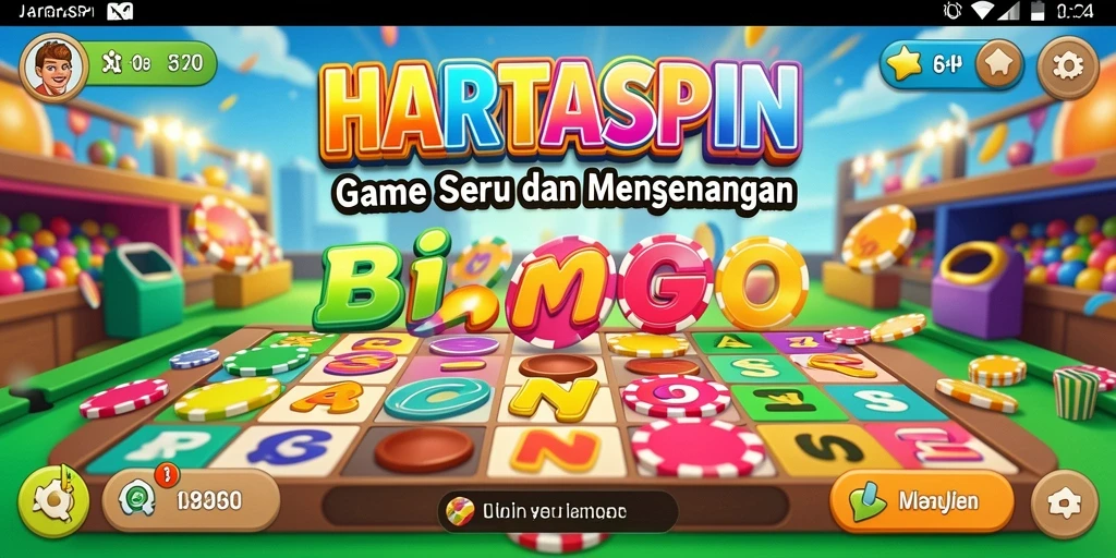 Tampilan gameplay HARTASPIN yang menarik dan interaktif.