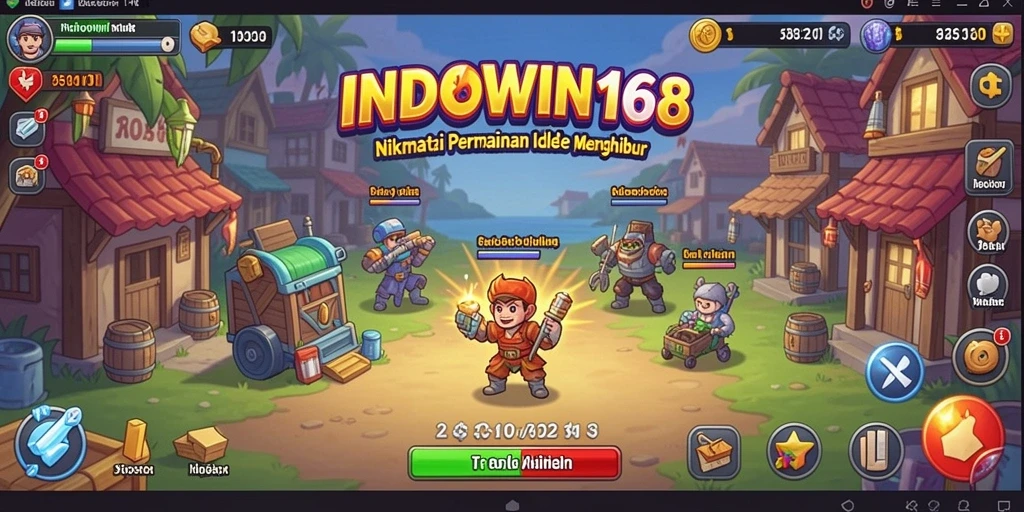 Tampilan gameplay <strong>INDOWIN168</strong> yang menarik dan penuh warna dari permainan Idle.