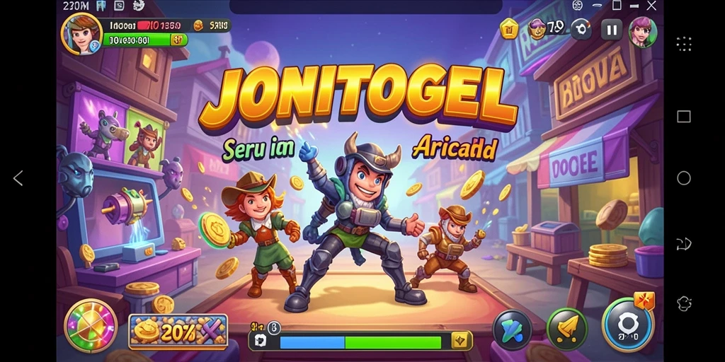 Tampilan gameplay JONITOGEL dengan grafis cerah dan tantangan menarik.